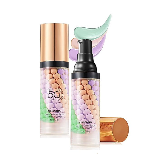Color Correcting Facial Primer SPF 50 PA+++,3 In 1 Isolation Cream One Step Brightening Primer to Even Skin Tone Primer Oil Control Skin Corrector Face Makeup Base
