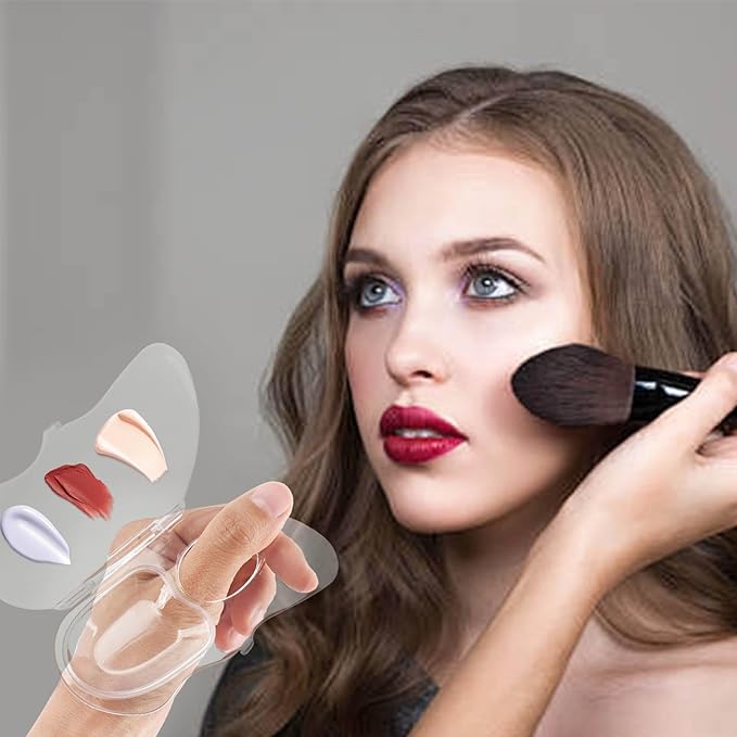 Professional Makeup Mixing Palette Butterfly Foundation Palette, Acrylic Palette Art Nail Palette Pigment Transparent Makeup Palette with Spatula Makeup Nail Art Palette (Clear 1 Pack)