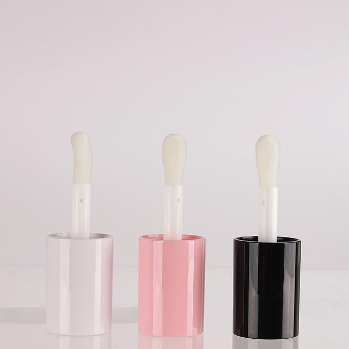 COSIDEA 14pcs Empty 6ml big doe foot wand Chunky lip gloss tubes for DIY lipgloss,Pink round lipgloss containers tubes with thick wand (Pink)