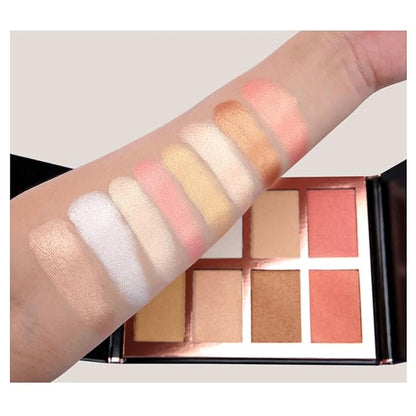 Professional Makeup Cream Contour Palette, Joyeee 8 Colours Concearler Full Coverage & Makeup Brush Set Contour Concearler Palette Contouring Face Make Up Gift for Women Girls