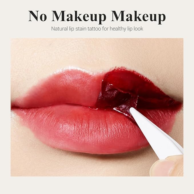 Lip Stain Peel Off + Lip Oil Dual End, Lip Liner Stain Long Lasting Waterproof Transfer Proof - L03 RUMBA RED