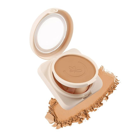 Matte Pressed Powder, Wet & Dry Concealer Foundation, Oil Control Flawless Setting Powder, Portable Face Makeup Compact with Puff Applicator