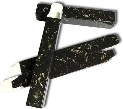 50 Pcs Empty Lip Gloss Boxes 12x2x2cm Mascara Wand Tube Packaging Black Marbling Long Lipgloss Paper Case Lip Balm Glaze Gift Organizer Foldable DIY Make-up Sample Wrapping Storage