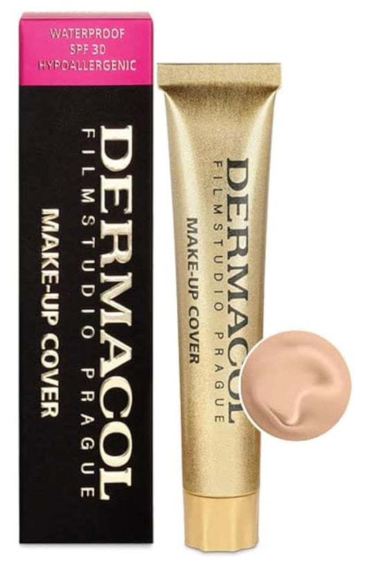 Dermacol - Full Coverage Foundation, Liquid Makeup Matte Foundation with SPF 30, Waterproof Foundation for Oily Skin, Acne, & Under Eye Bags, Long-Lasting Makeup Products, 30g, Shade 207