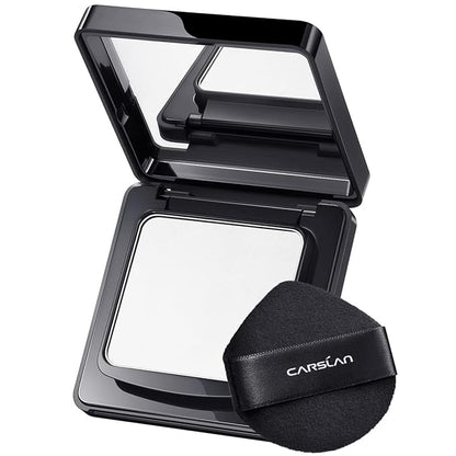 Waterproof Face Pressed Powder Compact, 24H Longlasting Oil Control Pressed Setting Powder Talc-Free Makeup, Shine Free, Poreless, Smooth, 01 Translucent for dry&com skin (0.28Oz)