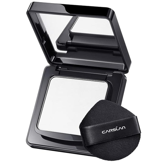 Waterproof Face Pressed Powder Compact, 24H Longlasting Oil Control Pressed Setting Powder Talc-Free Makeup, Shine Free, Poreless, Smooth, 01 Translucent for dry&com skin (0.28Oz)