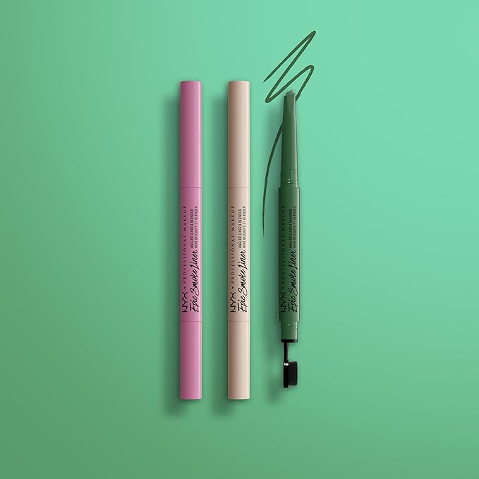 NYX PROFESSIONAL MAKEUP Epic Smoke Liner, Vegan Smokey Eyeliner - Sage Sparks (Hunter Green) (Pack of 2)