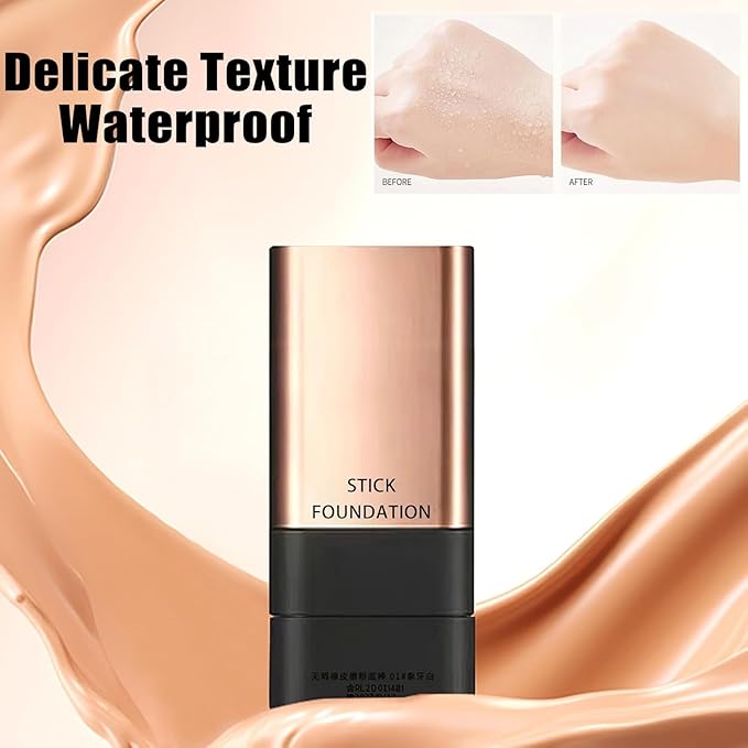 2 In 1- Luxury Anti-Wrinkle Foundation Stick, Korea Flawless Eraser Foundation Stick With Brush, Double Head Foundation Make-Up Stick, Multi-use Foundation Stick Makeup (Brilliant White-01)