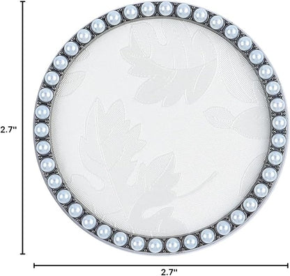 1 Pc Resin Nail Art Palette Nail Art Display Holder Round Inlay Rhinestone Makeup Palette Nail Painting Palette Gel Polish Colors Mixing Pallet (White)