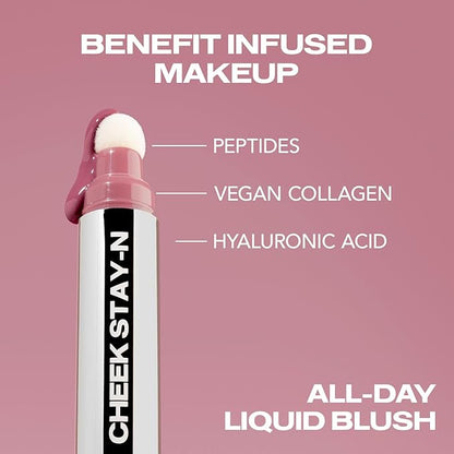 Sacheu Cheek STAY-N Liquid Blush for Cheeks — High Pigment, Buildable, Lightweight Cream Blush Infused With Squalane, for Dewy & Radiant Flushed Cheeks — Long-lasting & Cruelty Free, I'm Guilty