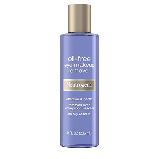Neutrogena Gentle Oil-Free Eye Makeup Remover & Cleanser for Sensitive Eyes, Non-Greasy Makeup Remover, Waterproof Mascara Remover, Dermatologist & Ophthalmologist Tested, 8 fl. oz