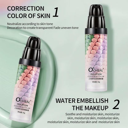 Color Correcting Facial Primer SPF 50 PA+++,3 In 1 Isolation Cream One Step Brightening Primer to Even Skin Tone Primer Oil Control Skin Corrector Face Makeup Base