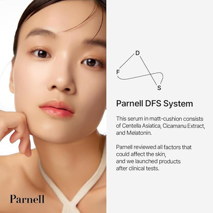 Parnell Cicamanu Serum In Matte Cushion 15g (#23 Natural beige) | Lightweight, Long-Lasting Matte Foundation with Skincare Benefits for Smooth, Flawless Skin | K-Beauty