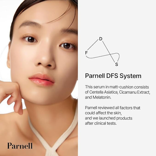 Parnell Cicamanu Serum In Matte Cushion 15g (#23 Natural beige) | Lightweight, Long-Lasting Matte Foundation with Skincare Benefits for Smooth, Flawless Skin | K-Beauty