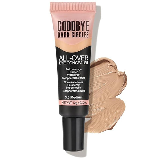 Under Eye Concealer, Color Corrector for Dark Circles, 【Full Coverage & Brightening】【Waterproof & Long Lasting】【Lightweight】Natural Matte Finish Concealer for Women, 03 Medium