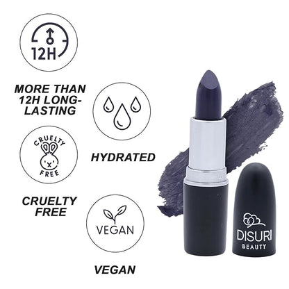 Mate Bullet Long Wear Lipstick - Vegan and Cruelty-Free Lip Matte Lipstick - Smudge and Waterproof Matte lipstick with Moisturizing Formula - All Day Comfort - (Mystic Slate #23)