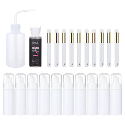 Eyelash Cleaner Concentrate Set Rose 100ml Eyelash Extension Shampoo Natural Foaming Cleanser 60ml Bottled Cleansing Brush Paraben and Sulfate Free Lashes & Salon Home Care Eyelash Shampoo