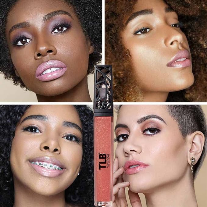 The Lip Bar Vegan Non-Sticky Lip Gloss, with Hydrating Shea Butter for a Lightweight, High Shine Finish, Baddie - Shimmer Pink