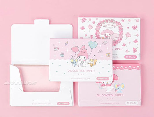 MyMelody's Facial Oil Blotting Paper 150 Sheets - Officially Licensed - Packaged in Portable Casing