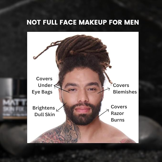 MATTR Skin Fix - Luxury - Easy for Men - Tinted Concealer - Visibly Covers Fine Lines, Under-Eye Bags, Razor Burns, Pimples - Vegan Makeup - Perfect for Gym Bag or Travel - 15g (L1)