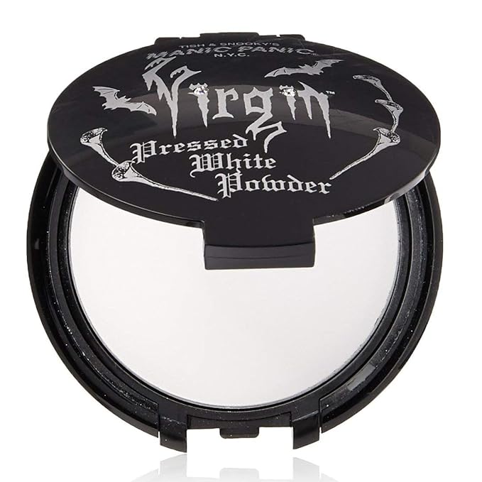 MANIC PANIC Vampyre's Veil Virgin White Pressed Powder - Matte Setting Powder for Cosplay, Theatrical & Goth Makeup - Full Coverage Face Makeup - Vegan & Cruelty-Free (2.4oz)