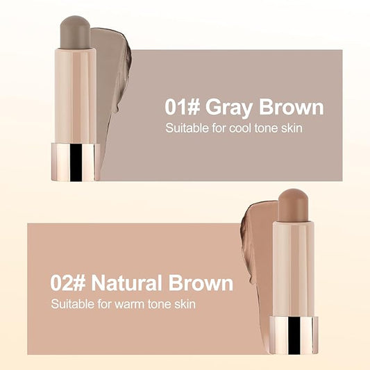 Erinde 2PCS Cool Toned Contour Stick, Natural Cream Contour Bronzer Stick, Blendable & Smooth Matte Bronzer, Waterproof & Long Lasting Face Shaping Contouring Makeup, Travel Size, 01 Gray Brown
