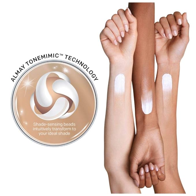 Almay Smart Shade Skintone Matching Makeup, Hypoallergenic, Cruelty Free, Oil Free, -Fragrance Free, Dermatologist Tested Foundation with SPF 15, Make Mine Dark, 1oz