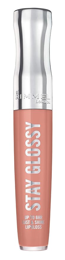 Rimmel Stay Glossy Lip Gloss - Non-Sticky and Lightweight Formula for Lip Color and Shine - 020 Sunday Brunch, .18oz