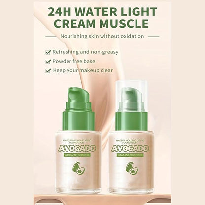 Avocado Oil Control Liquid Foundation, 2 Pack Moisturizing, Pore Isolating, Long Lasting Coverage, Ivory