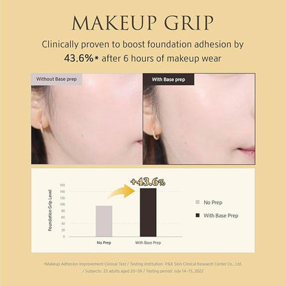 Skin Perfecting Protective Base Prep (1.35 fl oz) - Grip Primer, Skin Perfecting Korean Makeup Base. Silicone Free Serum texture Base for Glowing and Long-Lasting Makeup