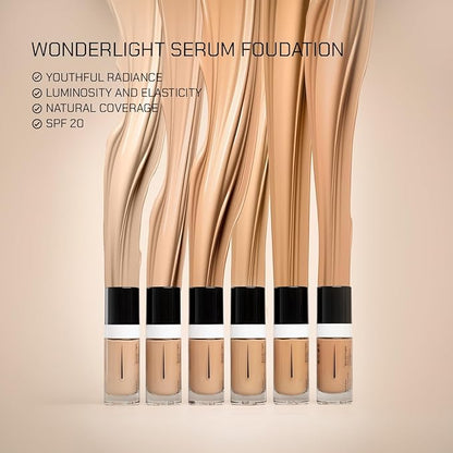Radiant Professional Wonderlight Serum Liquid Foundation for Makeup Kit - Alternative to Bronzer Powder - Color Corrector & Under Eye Concealer - Matte Eyeshadow Base - 1.01 oz - Porcelain Beige (01)