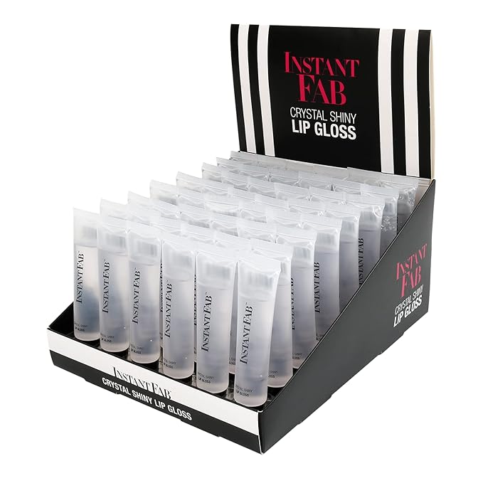 STUDIO LIMITED Instant Fab Crystal Shiny Clear Lip Gloss Long Lasting Ultra Hydrating Plumping Lip Gloss for women girls Value Pack 14ml/ 0.47oz (Clear, 48 Pcs)