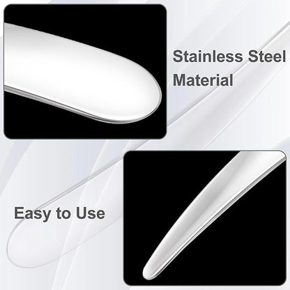 5pcs Mini Metal Makeup Spatula, Reusable Cosmetic Cream Spatulas Spoon, Skincare Scoop Applicator Facial Massage Beauty Tools for Mixing and Sampling Face Eye Cream- Silver
