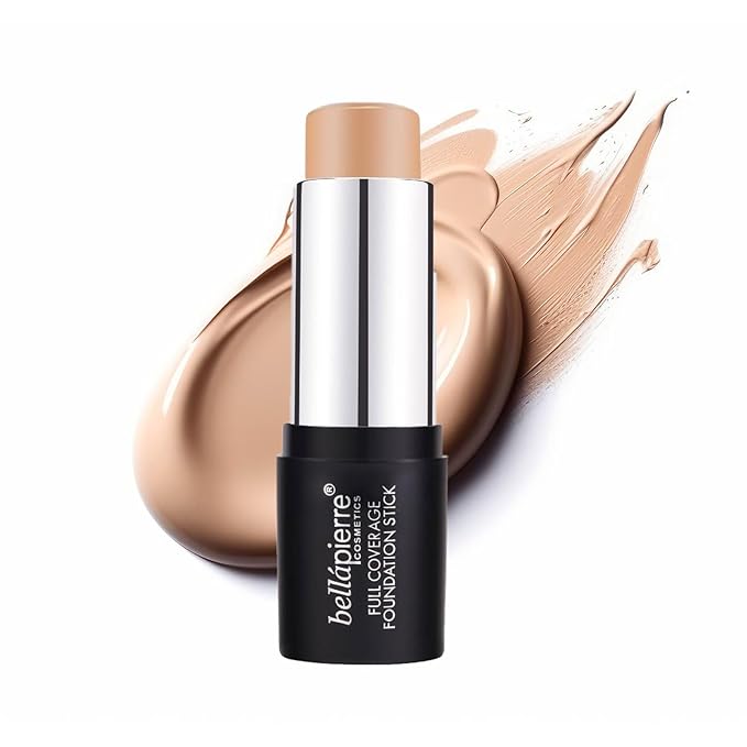 bellapierre Mineral Foundation Stick | Full Coverage Matte Finish | Cruelty Free | Non-Toxic and Paraben Free | Compact Tube - 0.35 Oz - Dark