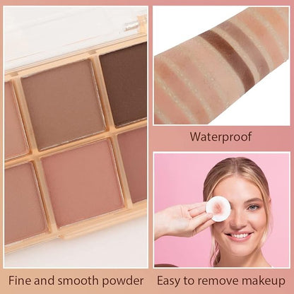 10 Colors Nude Pink Matte Eyeshadow Palette,Highly Pigmented Neutral Nude Eye Shadow Palette,Ultra-Blendable,Long Lasting Waterproof Travel Size Makeup Pallete,Vegan,Cruelty -free