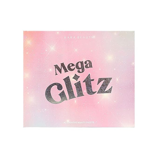 Kara Beauty Mega Glitz Pressed Glitter Palette - 42 Glitter Eyeshadow Shades for Face & Eye Makeup, Fine and Chunky Textures, Makeup Palette, No Glue Needed, Sparkly Makeup Kit for Girls & Kids