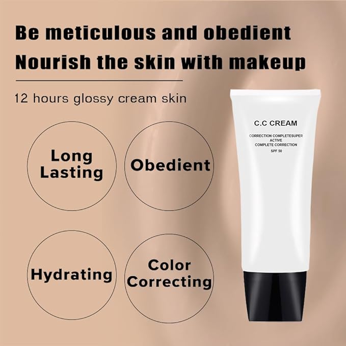 CC Cream with SPF 50, Complete Correction Super Active for Older Women, 30ml (Ivory, 2Pcs)