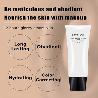 CC Cream with SPF 50, Complete Correction Super Active for Older Women, 30ml (Ivory, 2Pcs)