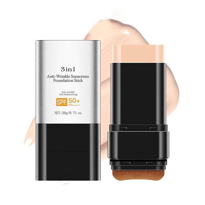 3 In 1 Matte Eraser Foundation Cream Stick，Easily Cover Skin Blemishes，long-lasting concealer and UV protection SPF 50+ foundation cream，Multi-Use Full Coverage Oil Control Makeup Stick (light)