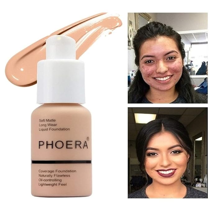 30ml Full Coverage Foundation Flawless Concealer Foundation Matte Oil Control Concealer Long Lasting Moisturizing Base Liquid Cover Cream Colour Changing Foundations for women&girls