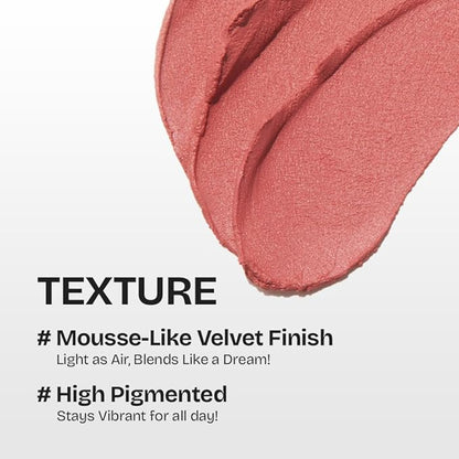 MILKTOUCH dearthing Blurry Effect Smooth Touch Pot - Lip and Blush, Soft Airy Matte Finish, Vivrant Color (04 Berry Crush, 0.16 Fl Oz)