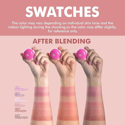 YOUNG VISION Lip & Cheek Pudding Pot – Multi-Use Soft Matte Cream Blush, Buildable Lightweight Formula Lips and Cheeks Tint, 5g/0.17oz