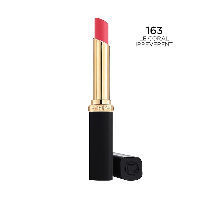 L'Oreal Paris Colour Riche Intense Volume Matte Lipstick, Lip Color Infused with Hyaluronic Acid for up to 16hr All Day Comfort, Le Coral Irreverent, 0.06 oz