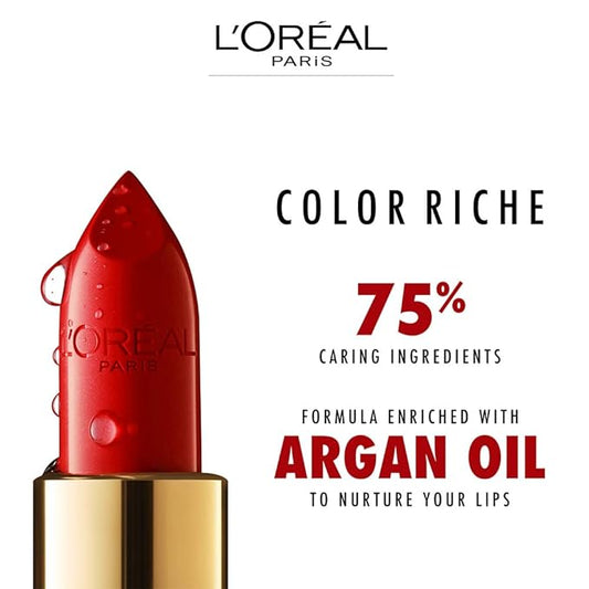 L'Oreal Paris Colour Riche Original Creamy, Hydrating Satin Lipstick with Argan Oil and Vitamin E, Pink Flamingo , 1 Count