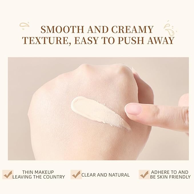 Long-Lasting Moisturizing Liquid Foundation, Waterproof, Concealer with Brightening Effect (02# Beige, 30ml)