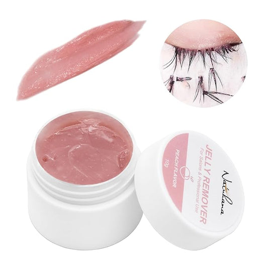 Lash Remover for Eyelash Extensions Low Irritation for Sensitive Skin Fast Dissolution, Peach Flavor Jelly for Salon,10g