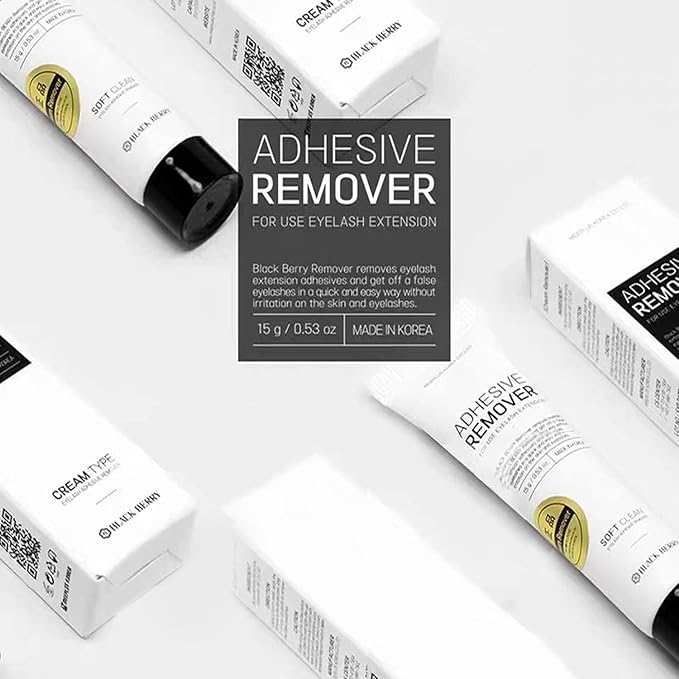 Black Berry 15g Cream Lash Remover for Eyelash Extensions - Cream Eyelash Glue Remover for False Eyelahes Professional Supply Fast Adhesive Dissolution Time in 3 Minutes Salon Use