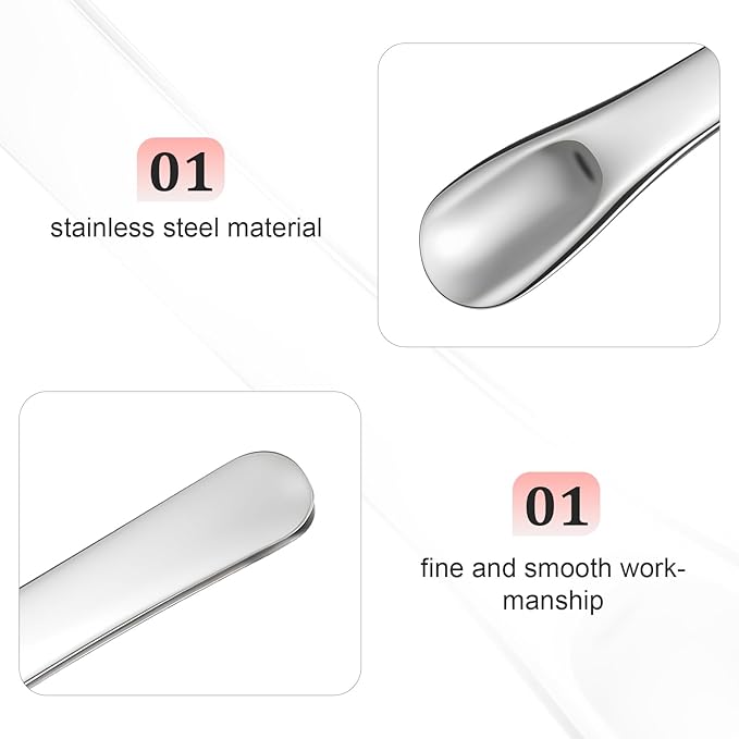 2Pcs Cosmetic Spatula, Reusable Mini Makeup Spatulas Stainless Steel Face Mask Applicator Cosmetic for Skincare Lotions for Sampling and Mixing Creams