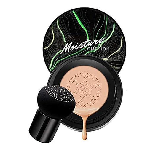Mushroom Head Air Cushion CC Cream, Natural Moisturizing Highlighting Matte Oil Control Concealer Facial Blemish Concealer Foundation BB Cream for Women Girls (Natural)