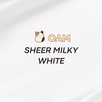 TONYMOLY x Squishmallow Cam the Cat Keychain Lip Gloss, Frosted Milk Gloss, Sheer Pigmented Glossy Lip Stain, Hydrating, Non-Sticky, High Shine Glossy, 11ml